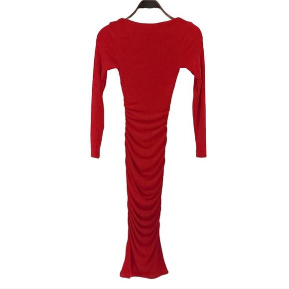 Retrofete Ser.o.ya Eden Cut Out Midi Dress Red Bodycon As Seen On Emma Hernan - Picture 8 of 14